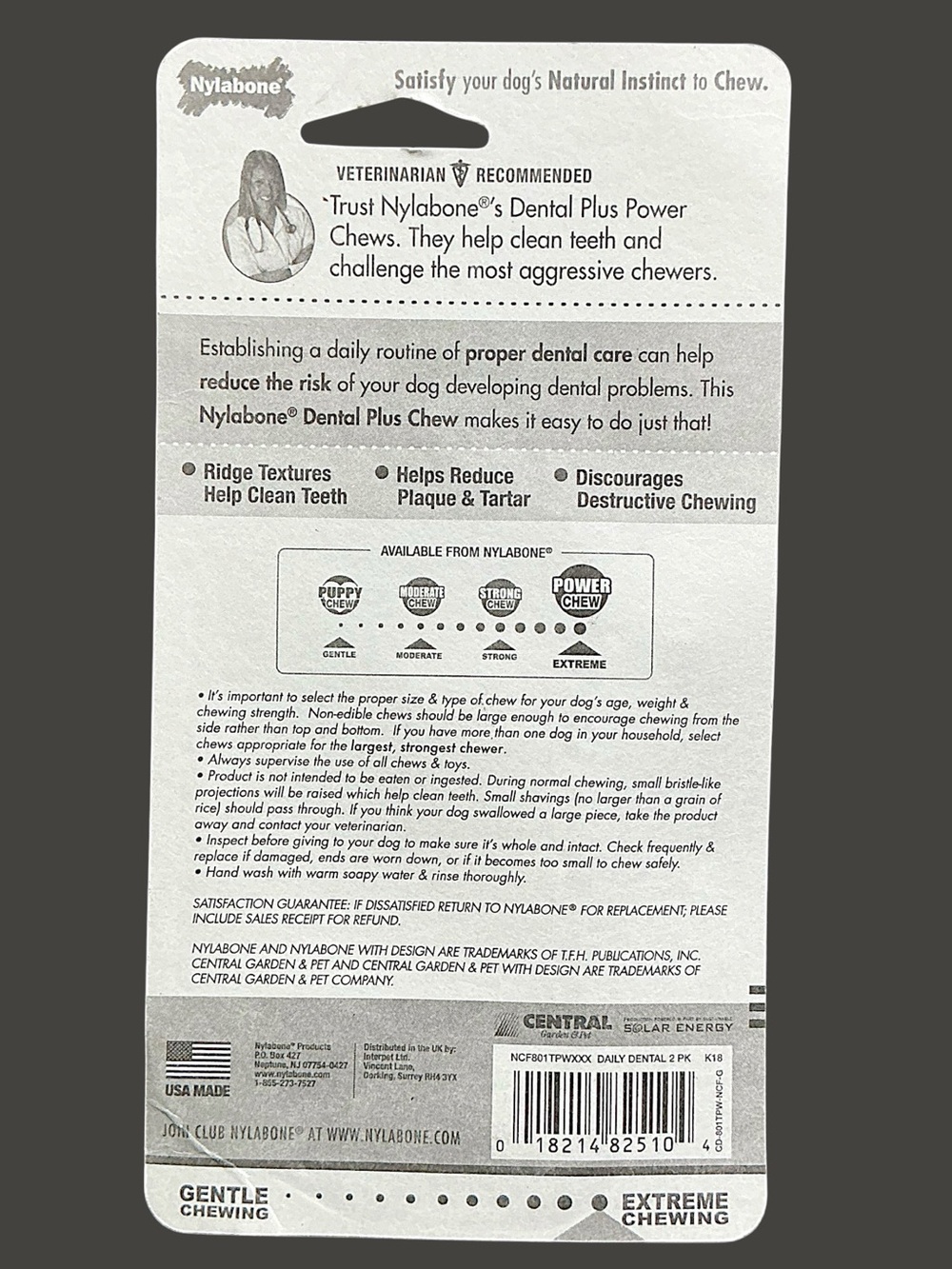 Nylabone Dog Dental Essentials Power Chew Toys Made In USA Chicken Flavor 4 PC - Picture 11 of 16